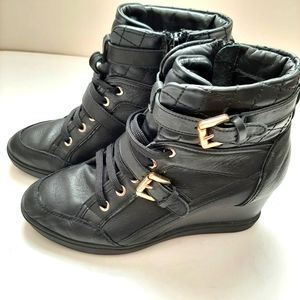 Geox Black Leather Booties